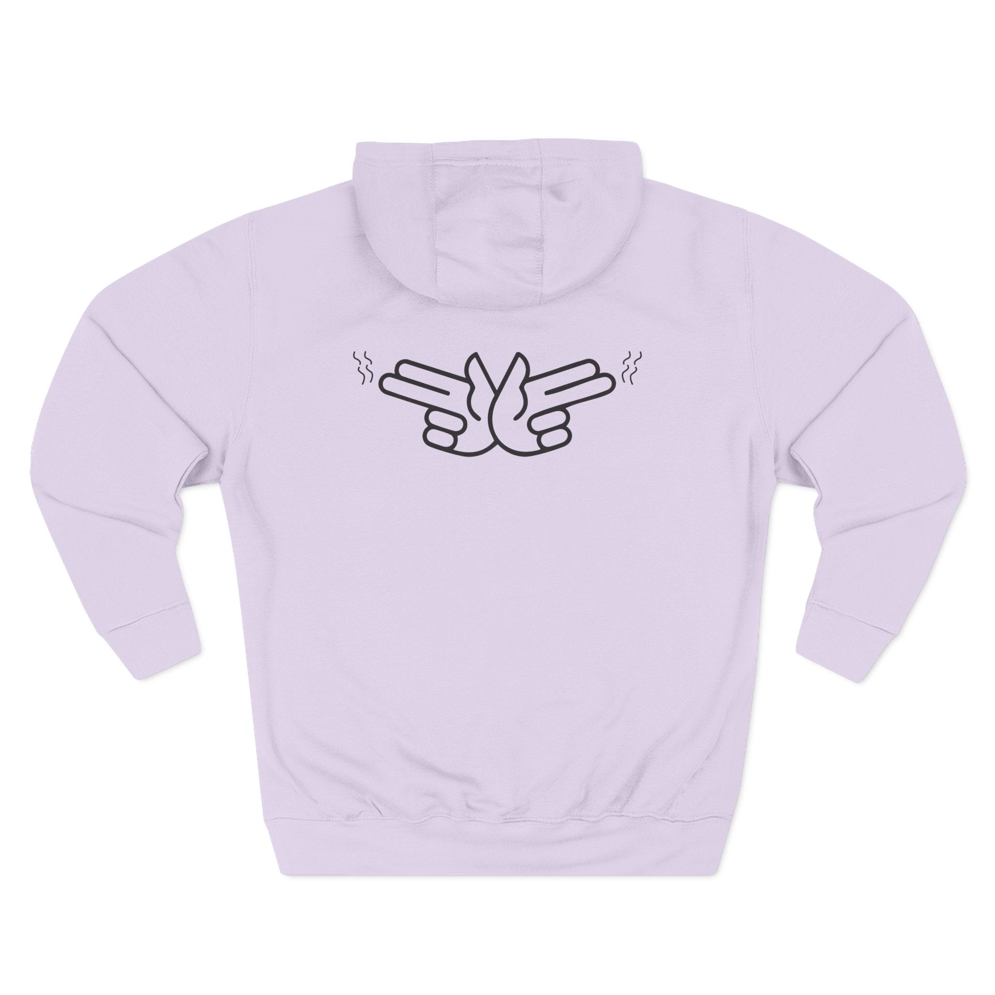 Peace Hand Gesture Hoodie | Minimal Line Art, FEW REVIEW Text