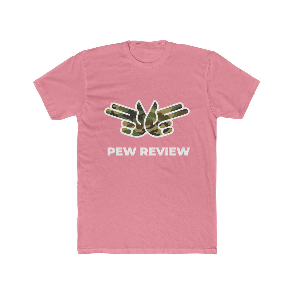 Pew Review Tee — Camo Logo Graphic T-Shirt