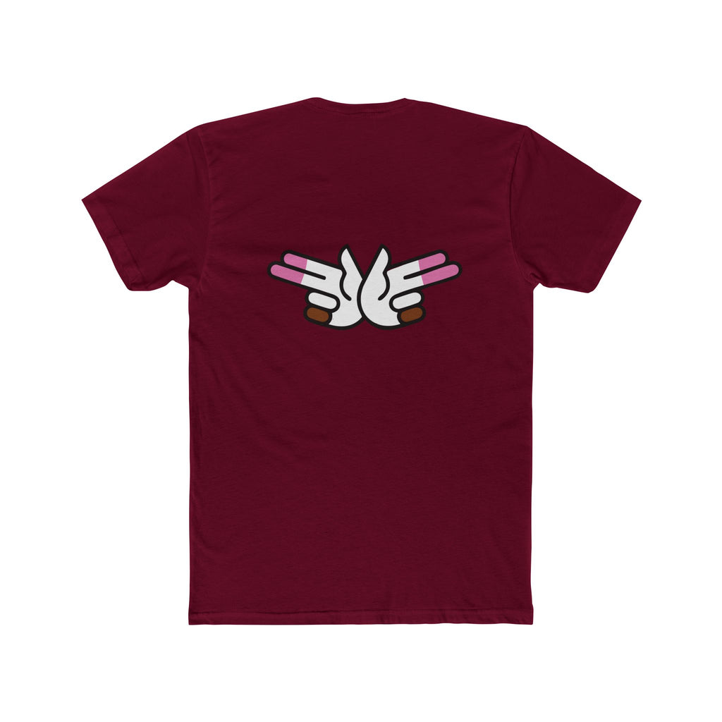 Peace Dove Graphic Tee — Retro Hands Holding Pink Candies