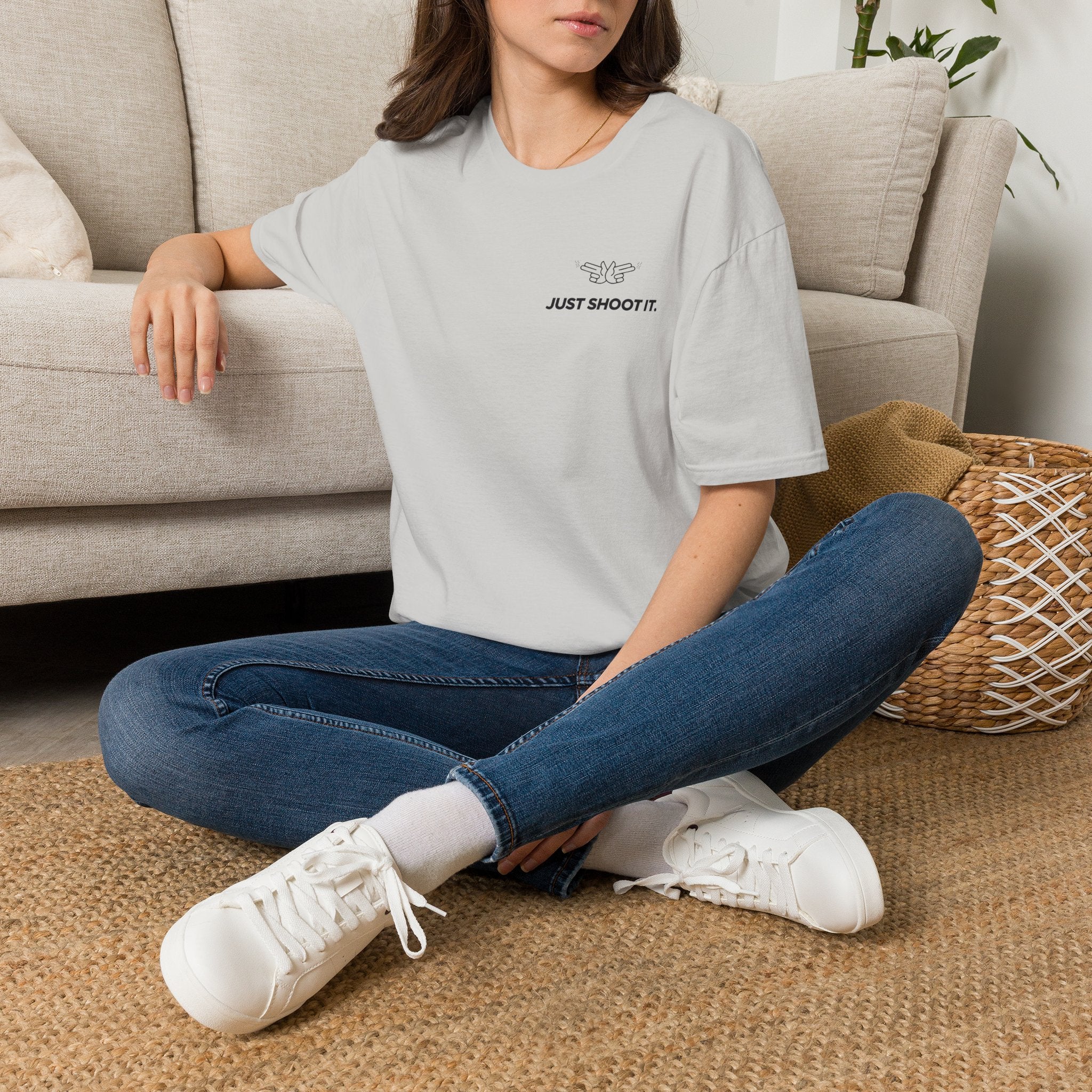 Just Shoot It T-Shirt | Minimal Typography Photography Tee