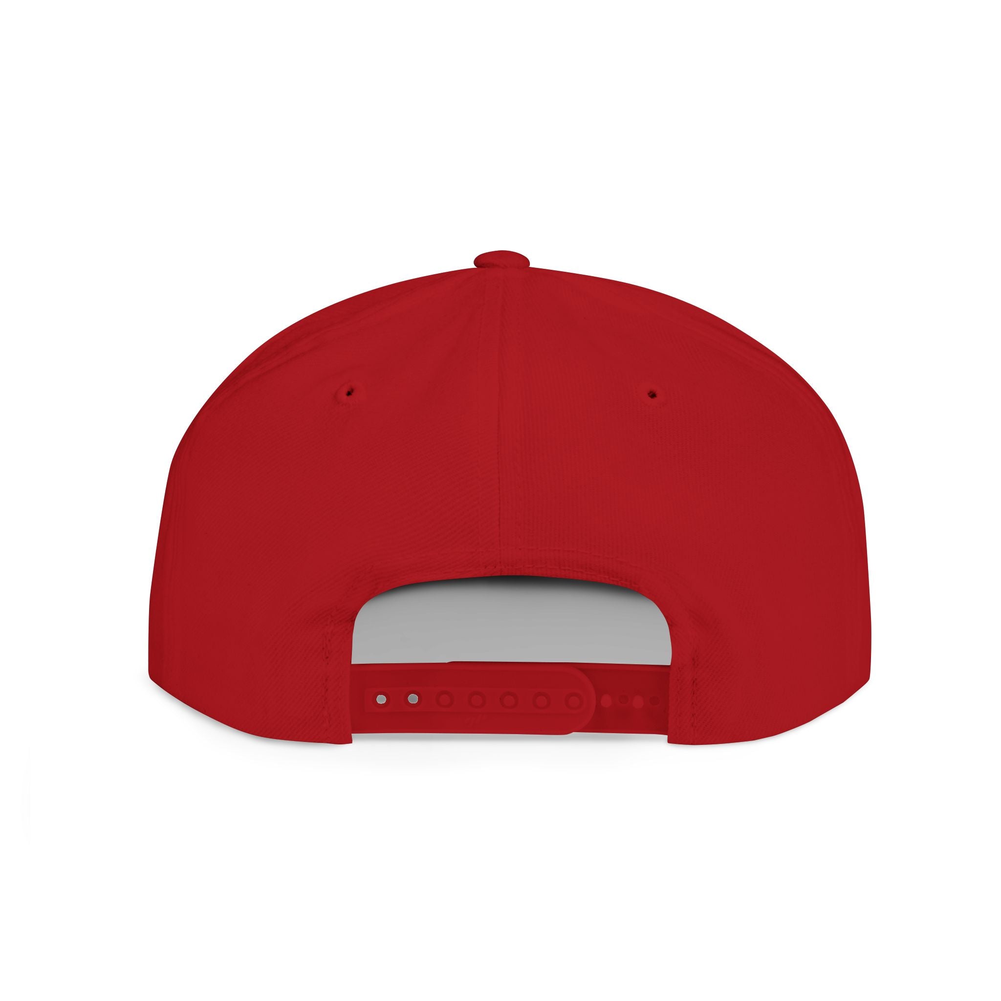 Pew Review logo Flat Bill Snapback | Minimal embroidered trucker cap