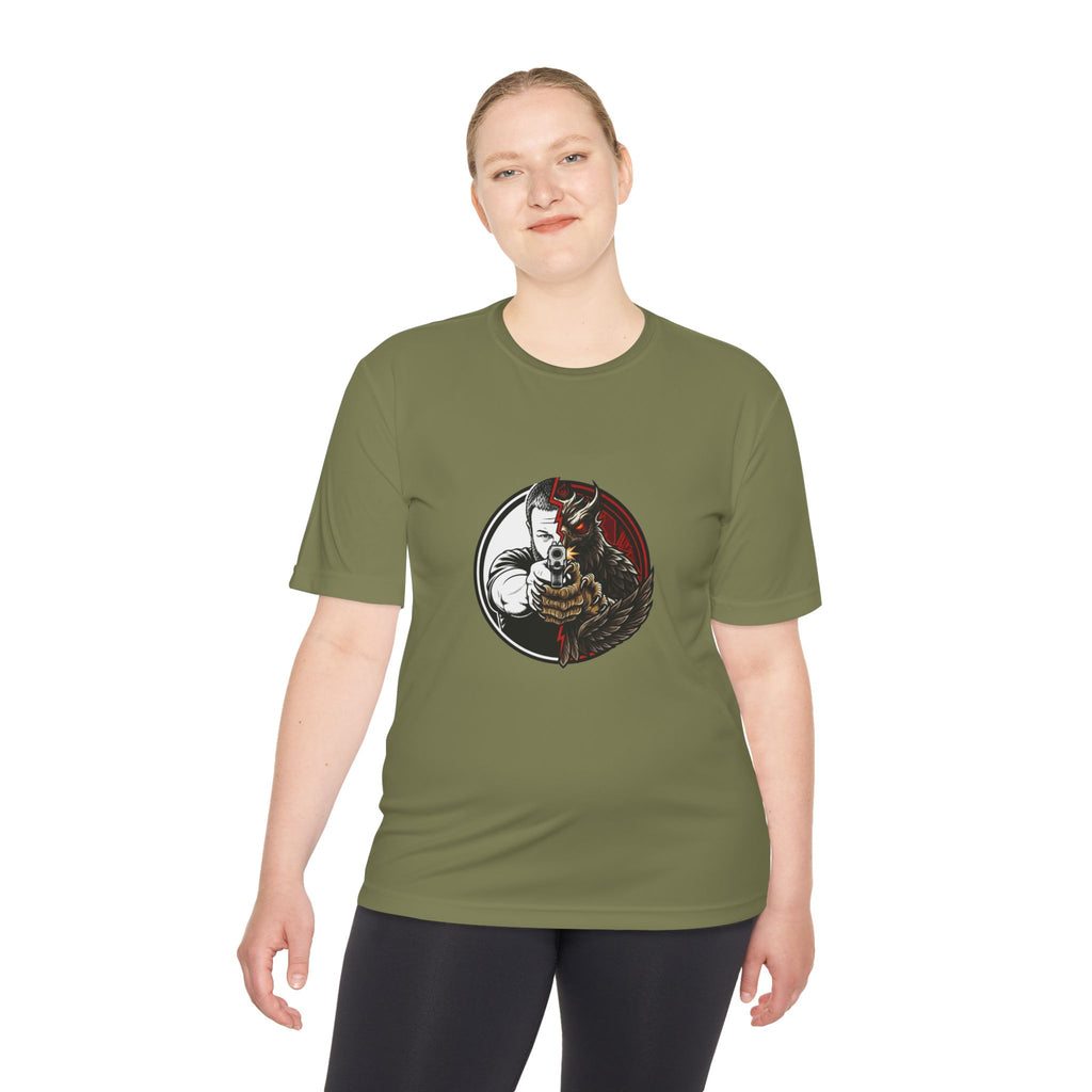 Pew Review Target Shooter Graphic Tee — Skull Gunslinger Design