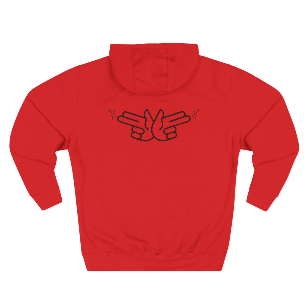 Peace Hand Gesture Hoodie | Minimal Line Art, FEW REVIEW Text