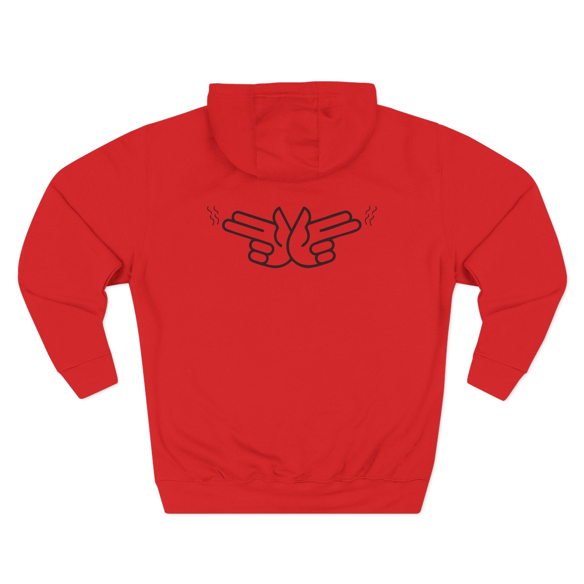 Peace Hand Gesture Hoodie | Minimal Line Art, FEW REVIEW Text