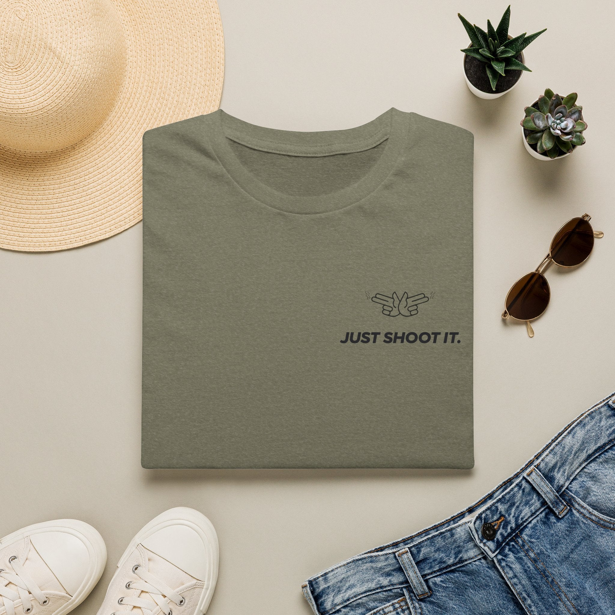 Just Shoot It T-Shirt | Minimal Typography Photography Tee