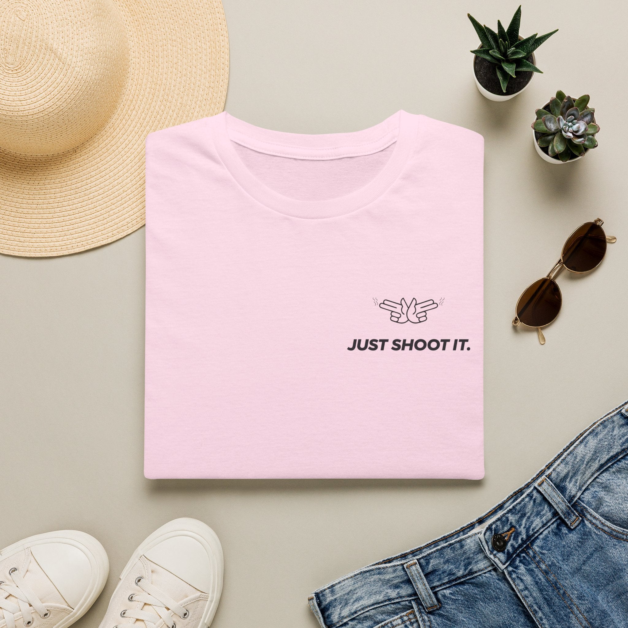Just Shoot It T-Shirt | Minimal Typography Photography Tee