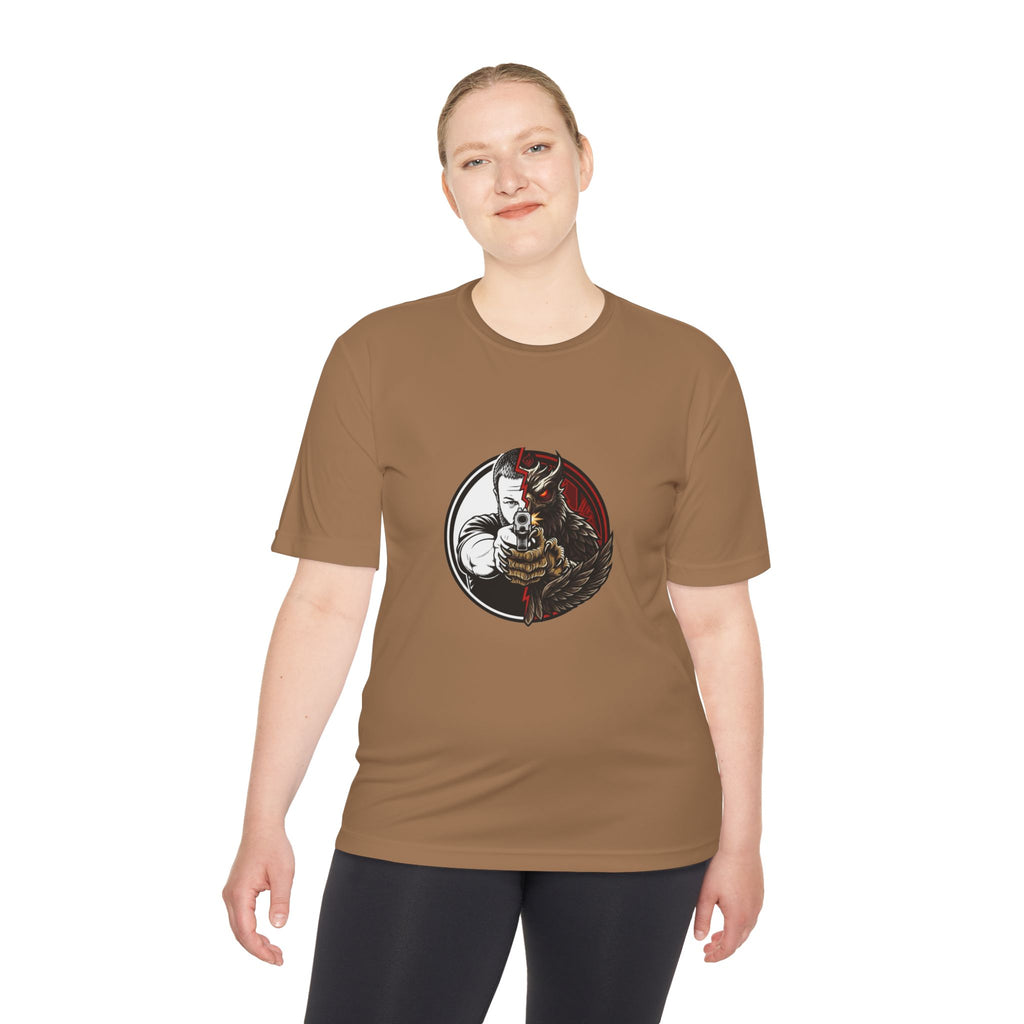 Pew Review Target Shooter Graphic Tee — Skull Gunslinger Design