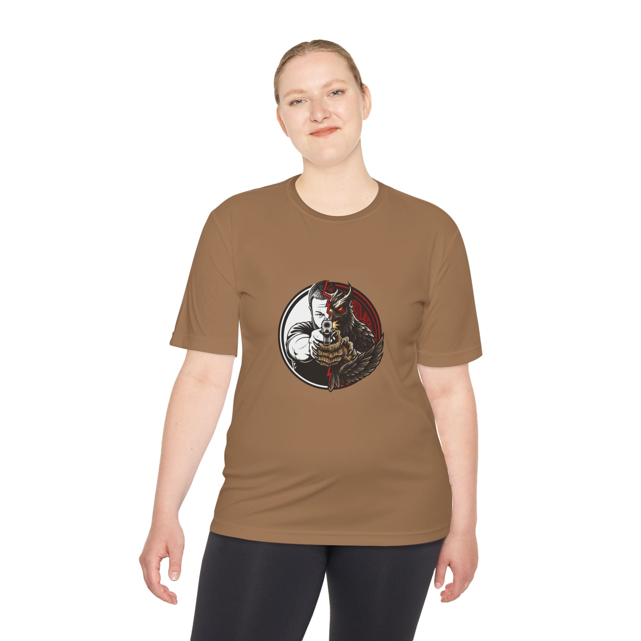 Pew Review Target Shooter Graphic Tee — Skull Gunslinger Design