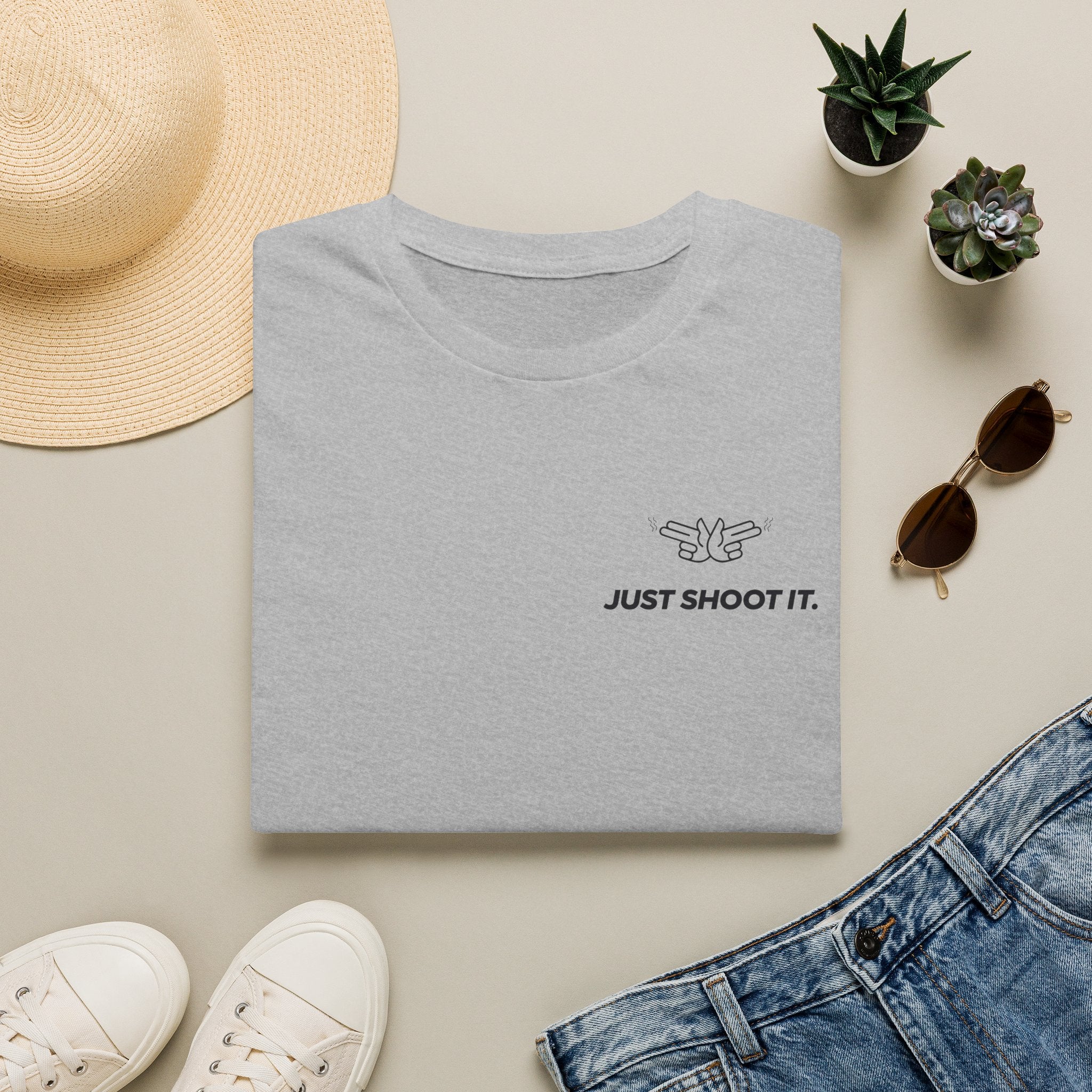 Just Shoot It T-Shirt | Minimal Typography Photography Tee